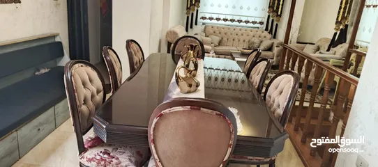  2 طاولة طعام فاخرة مع 8 كراسي - خشب زان وتصميم كلاسيكي أنيق