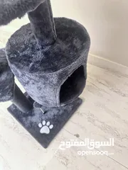  4 بيت للقطط بلون الكحلي جميل جدا يتكون من اربع اشياء