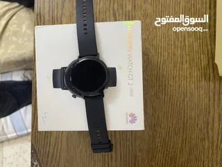  4 HUAWEl Watch GT 2 ساعه ذكيه مع شاحنها الاصلي (هواوي)مع لزقه حمايه عدد (2)