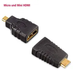  3 كيبل ميني ومايكرو اچدي HAMA 1.5m HDMI Cable 4K UHD HDR + 2 Adapters Mini & Micro HDMI TV