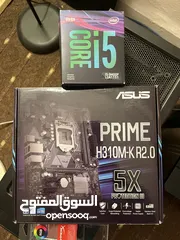  5 قطع كمبيوتر   CPU Core i5 9th Gen + Motherboard ASUS + HyperX Fury 8GB RGB x2
