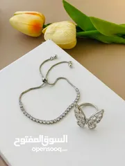  2 سوار ناعم وخاتم الفراشه