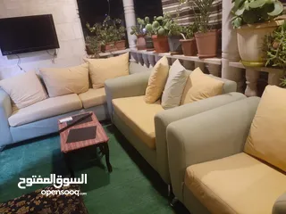  3 طقم كنب بحاله جيده  7مقاعد