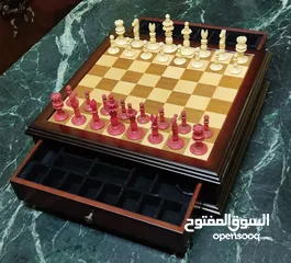  4 شطرنج تحفة ديكور من الخشب الفاخر