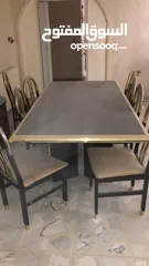  2 طاولة سفرة وبوفيه للبيع خشب تقيل