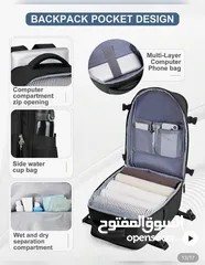  13 حقيبة سفر carry on مناسبة جدا للسفر في الطيران الاقتصادي مثل Ryan air، اللون أسود والشنتة جديدة