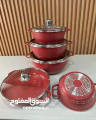  4 طقم طناجر جرانيت سكب  ثقيل وأفضل نوعية في السوق  5قطع ومكفولة 5 سنوات  خلي راحتك علينا