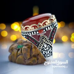  8 جعاله العيد خواتم فضه على العقيق اليمني الاصيل اخر اصدار