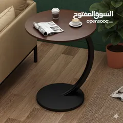  14 طاولة جانبية مستديرة على شكل حرف C، الحل المثالي لكل مكان! مصنوعة من لوح ليفي وحديد متوسط الكثافة.