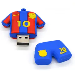  1 فلاش ميموري 4GB، على شكل لاعب برشلونة مكتوب عليها ميسي من الخلف