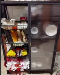  4 ‎خزانة مطبخ معدنية سوداء مع سلات