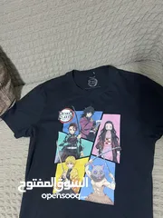  3 تيشيرت اسود طبعة انمي قاتل الشياطين حالة ممتازة جدا anime DEMON ALAYER teshart