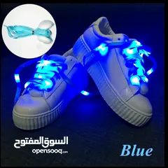  1 رباط حذاء مضيء ازرق shoelaces safety lights blue