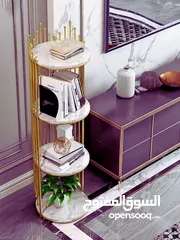  3 رف ملكي بخشب مطلي رخامي – لمسة فخامة ملوكية لبيتك  تصميم فااااخر من خشب مطلي رخامي أبيض 4 طوابق
