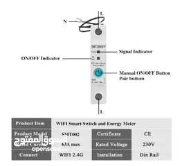  3 قاطع كهرباء ذكي Ewelink Smart WIFI Energy Power Meter Alexa google for Smart home