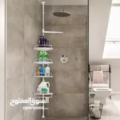  11 ستاند زاوية لتنظيم أدوات النظافة للحمام او المطبخ رفوف كورنر قابله لتعديل الطول