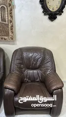  5 طقم كنب امريكي6 مقاعد جلد طبيعي من آشلي