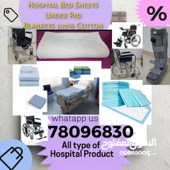  2 Hospital Bed Sheet, Blanket  100% Cotton