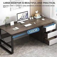  6 مكتب فاخر بتصميم عصري أنيق   سطح خشبي متين بلون داكن فاخر يعطي لمسة فخامة