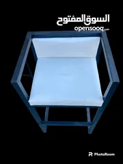  3 كرسي ستول معدني مقعد وضهر جلد