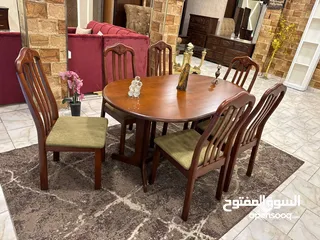  4 طاولة سفره 6 كراسي خشب تك
