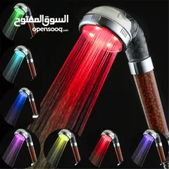  2 دش حمام مضئ و مقوي لضخ الماء لا يحتاج الى بطاريه او كهرباء دوش التورمالين المضئ