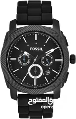  1 Fossil Machine FS4487IE Chronograph Men Black Dial Black Silicon Strap