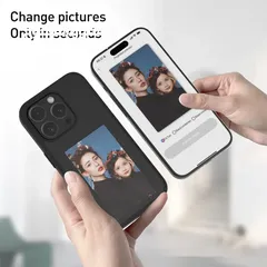  11 كفر ال Iphone السحري اللي فيه شاشة خلفية ولا ينقص الشحن والكفر من الجلد والبلاستيك القوي