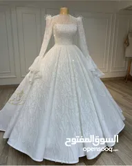  1 فستان عروس أبيض شرعي بسعر مُغري