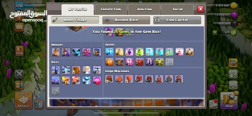  4 حساب كلاش اوف كلانس تاون هول 15 ماكس للبيع