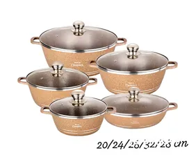  2 DESSINI 10-Piece Non Stick Cookware Set Rust