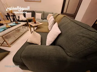  3 طقم كنب كورنر نوعية اشلي الاصلي الحالة ممتاز