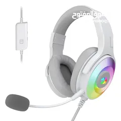  4 سماعة جديدة PANDORA H350 White RGB Headset