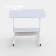  2 طاولة لابتوب بعجلات بارتفاع قابل لتعديل  القياس 40*80*90سم