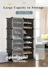 3 ortable Shoe Rack Organizer Tower,Modular Cube Storage Shoes Cabinet with Translucent Door