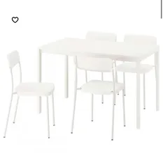  1 طاولة طعام مكونة من اربع كراسي ومرايا طولانية خشب من IKEA بحالة جديدة وممتازة
