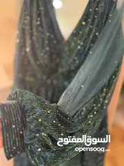  6 فستان سهرة أنيق بأكمام فانوس مرصع بالترتر