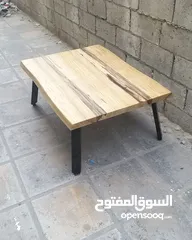  2 طاولات وسط وطاولات سفرة وطاولات تلفزيون خشب طبيعي بالكامل