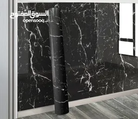  2 رول بديل الرخام PVC   لاصق قوي جدا مقاوم للحرارة ضد العفن والتآكل شكل مطبخك اجمل مع رول رخام