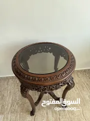  5 طاوله وسط مع 2 طاوله جانبي  خشب زان وثقيل ومرتب