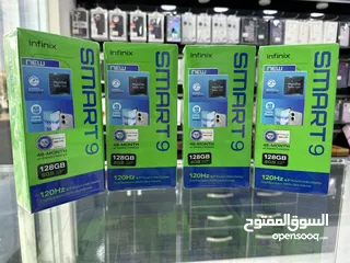 1 Infinix smart 9 (128GB / 4 RAM) انفنكس سمارت 9  128 GB  / 4+4 GB RAM كفالة الوكيل سنة