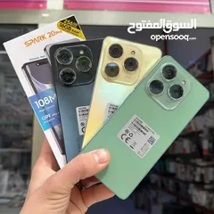  2 مشغل ايام Spark 20 pro رام 16 و 24 جيجا 256 مكفول بالشركة أغراضة والكرتونه الأصلية متوفر توصيل