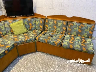  3 ديوان خشب صاح زاويه 6 مقاعد