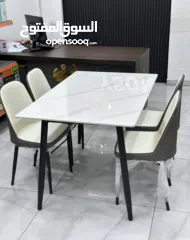  4 طقم طاولة حجر جرانيت فاخرة مع 4 كراسي طقم طاولة حجر جرانيت فاخرة مع 6 كراسي  لمسة فاخرة تعكس ذوقك