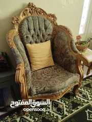  1 كنب حفر خشب زان صناعة مصرية لغرف الضيوف