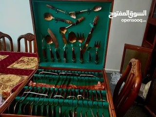  6 طقم مطبخ ملاعق سكاكين شوك كفاكي نحاس للبيع