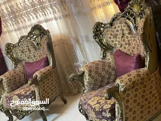  16 طقم كنبايات مصري كامل زان في حاله جديده منقش