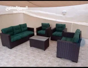  1 طقم راتان 5 مقاعد   يتوفر مراجيح ثلاثية  يتوفر أطقم رتان سباعي  مراجيح عش البلبل