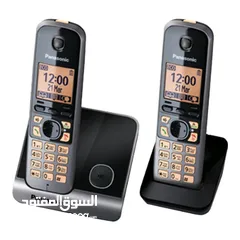  2 Panasonic KX-TG6712 Cordless Phone with 2 Handsets  هاتف باناسونيك KX-TG6712 لاسلكي مع سماعتين