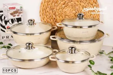  1 طقم طناجر جرانيت ثقيل